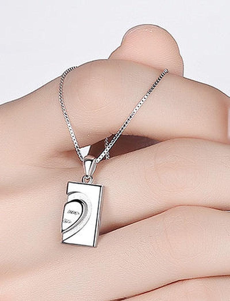 Cheky - Silver Necklace Qixi Couple Love Buckle