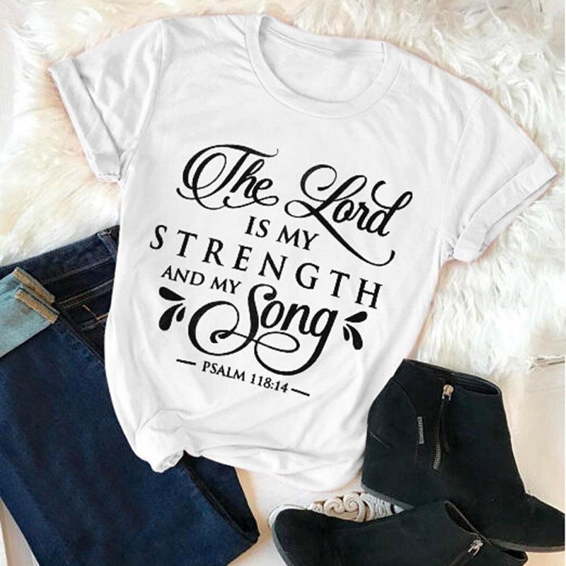 Cheky - T-Shirt Women Fashion Retro Funny Jesus T-Shirt Faith Slogan Art Top