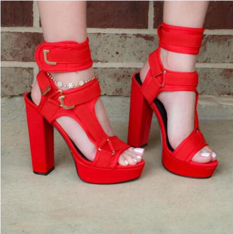 Cheky - New High-Heel Platform Open-Toe Sandals 40-43 Large Size Shoes