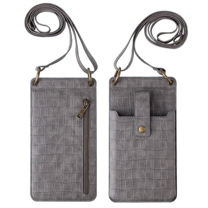 Cheky - Multi-function Crossbody Bags For Mobile Phone Crocodile-pattern Wallet Card Holder