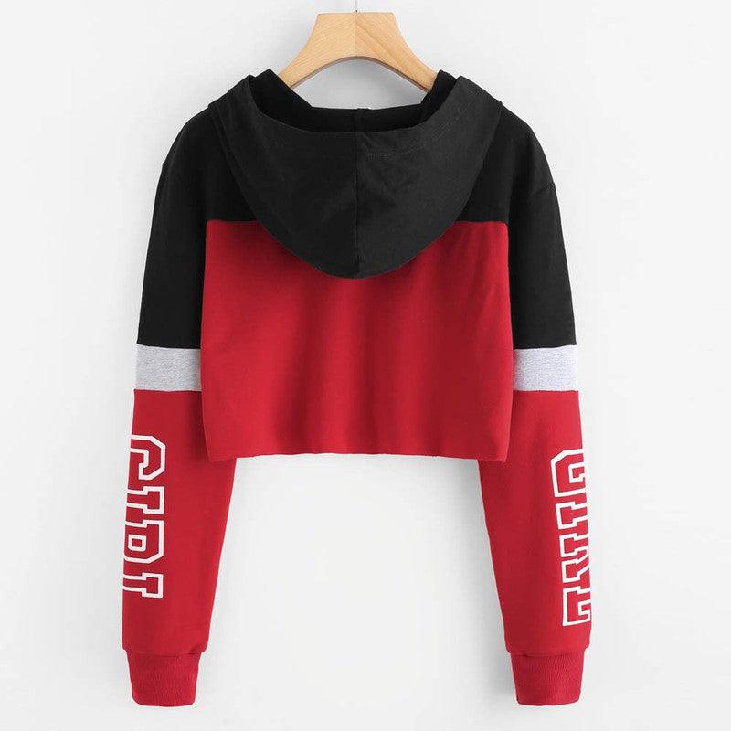 Cheky - Harajuku Hoodies Sweatshirt Women Streetwear Letter Crop Top Hoodie