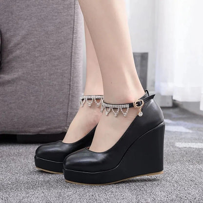 Cheky - Crystal Queen Ankle Strap Platform