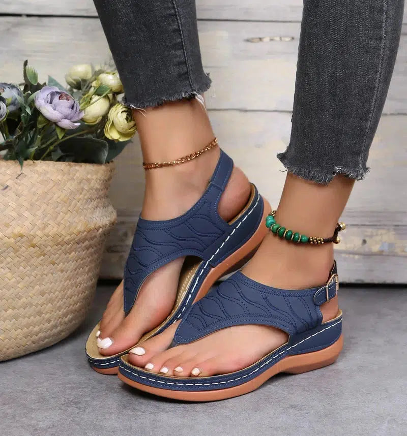 Cheky - Summer Oxford Women Sandals Flats Slippers Pu Leather Flip Flops Belt Buckle Female Shoes 2024 Spring Rome Fashion Women Slides