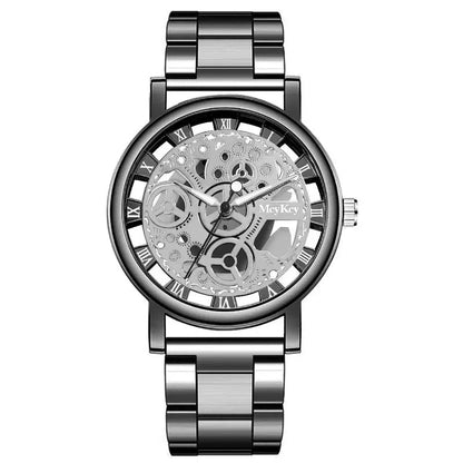 Cheky - New Fashion Top Women Hollow Skeleton Faux Mechanical Watch Ladies Metal Mesh Quartz Wrist Watches For Female Relogio Feminino