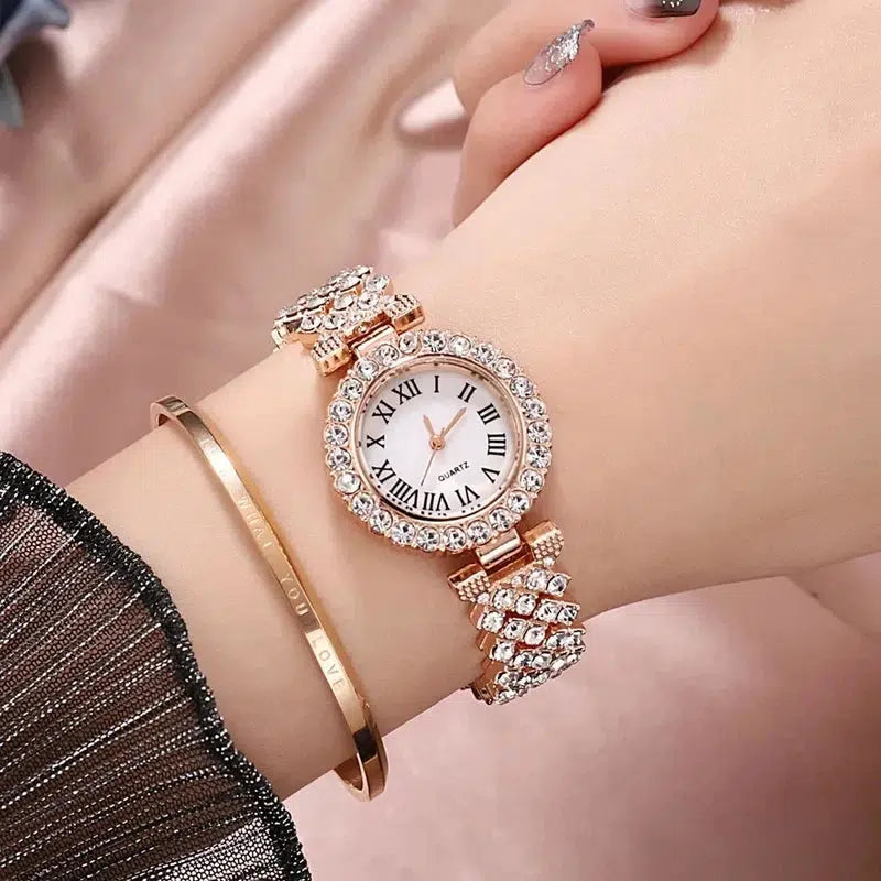 Cheky - New stock! ! Women Bracelet Watches Steel belt Love Steel belt Rhinestone Quartz Wrist Watch Luxury Fashion Watch for women