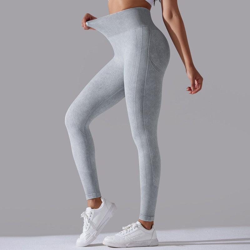 Cheky - Knitted Seamless Yoga Pants Running Sports Fitness High Waist Butt Lifting Leggings Womens Clothing