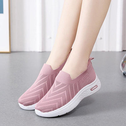 Cheky - Casual Mesh Shoes Sock Slip On Flat Shoes For Women Sneakers Casual Soft Sole Walking Sports Shoe