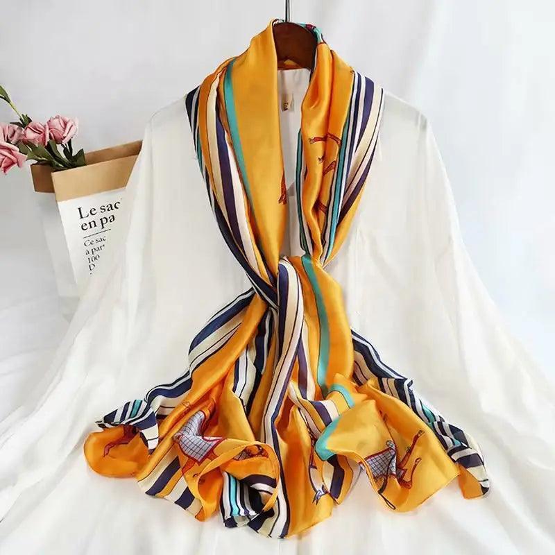 Cheky - All-in-one Sunscreen Shawl Travel Silk Scarf Women's Beach Towel