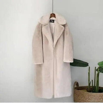 Cheky - Fashion New High Quality Velvet Fur Long Coat Women