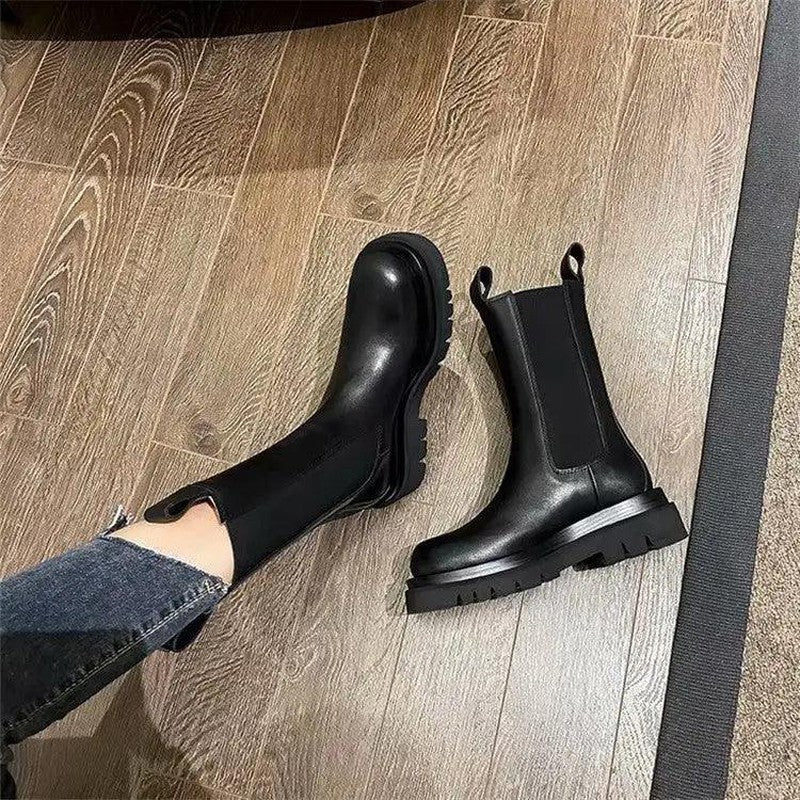 Cheky - Fashion thick-soled smoke tube boots women