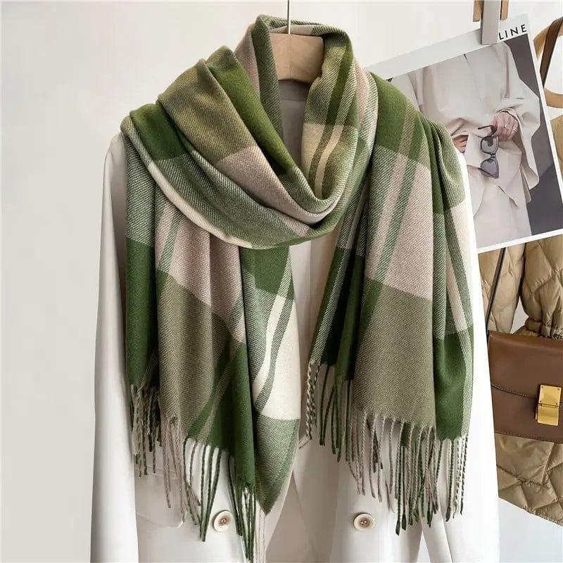 Cheky - Korean Style Plaid Scarf Women's Autumn And Winter Warm Shawl Men's Scarf Tassel Wild Couple Scarf