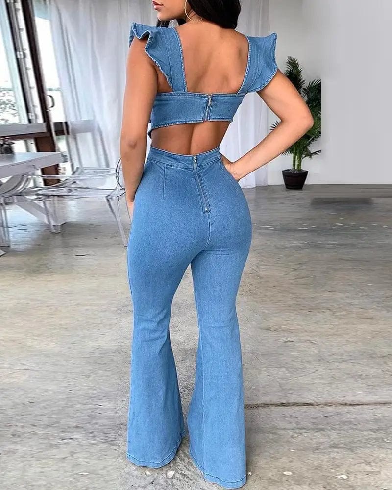 Cheky - women's sling denim jumpsuit