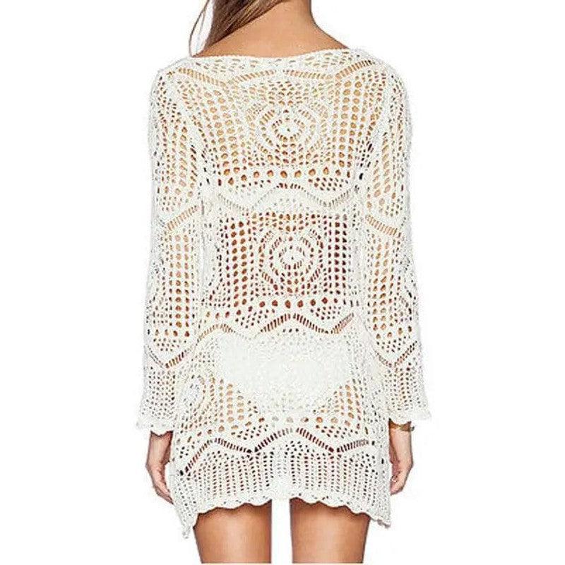 Cheky - Knitted Hollow-out Beach Dress