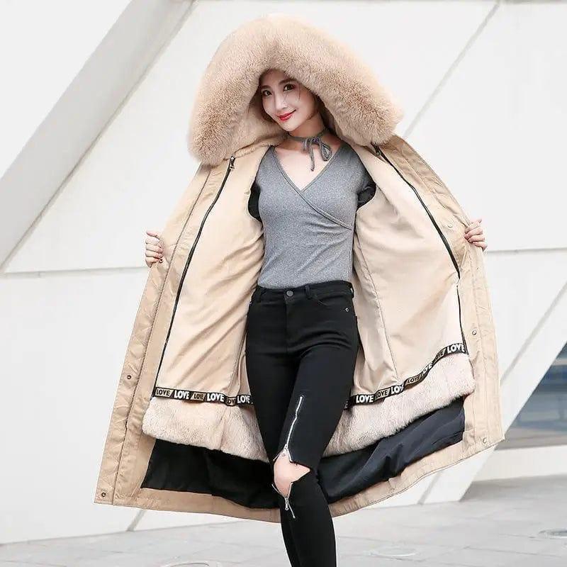 Cheky - Medium length heavy and slim detachable fur coat