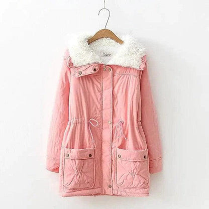 Cheky - Mid-length Slim-fit Peach Skin Coat