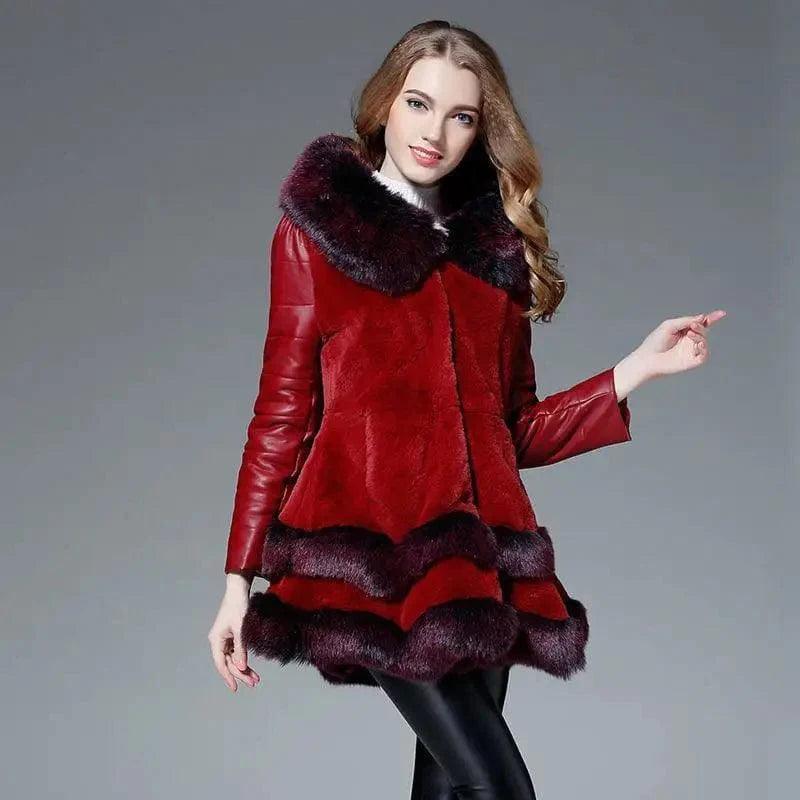 Cheky - New Haining fur coat female fur one fox fur hooded coat