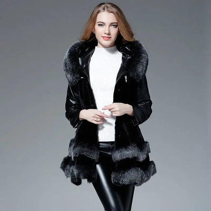 Cheky - New Haining fur coat female fur one fox fur hooded coat