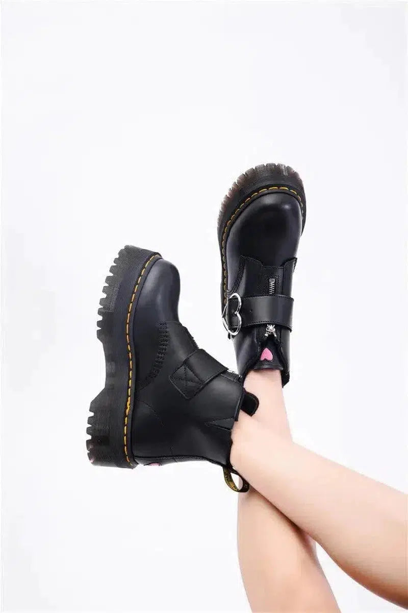 Cheky - Peach heart fashion boots women zipper ankle boots