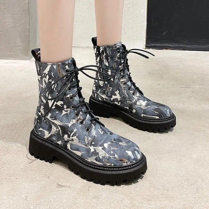 Cheky - Printed Martin boots women