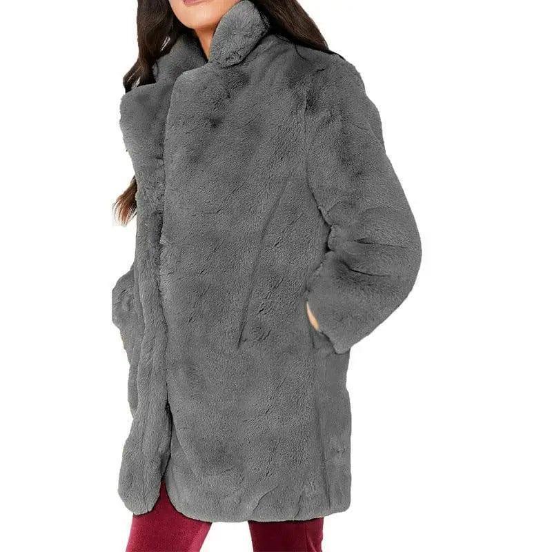 Cheky - Rabbit fur faux fur coat