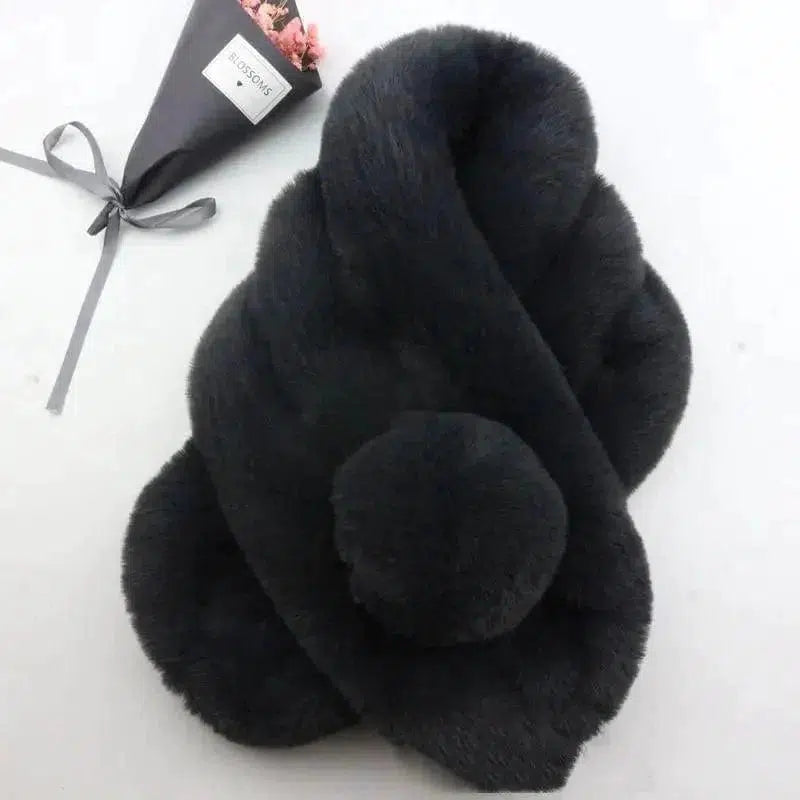 Cheky - Rabbit Fur Scarf Female Winter Korean