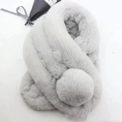 Cheky - Rabbit Fur Scarf Female Winter Korean