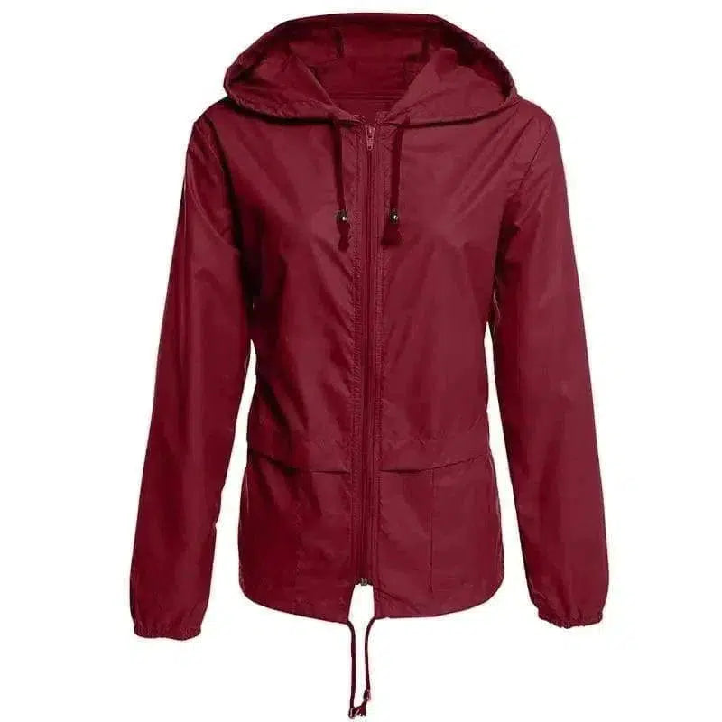 Cheky - Raincoat Zipper Hooded Lightweight Outdoor Jacket Thin