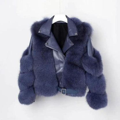 Cheky - Real fur grass motorcycle fox coat