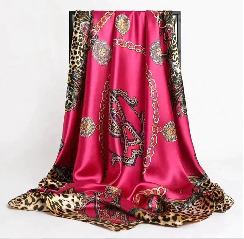 Cheky - Scarf Fashion Leopard Print Silk Scarf