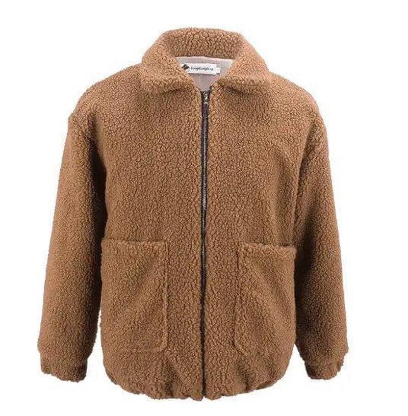 Cheky - shearling coat jacket women autumn winter warm thick plush