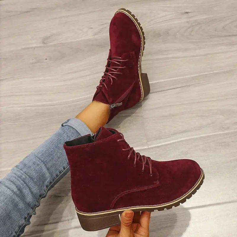 Cheky - Chic Suede Ankle Boots - Perfect for Fall & Winter Fashion