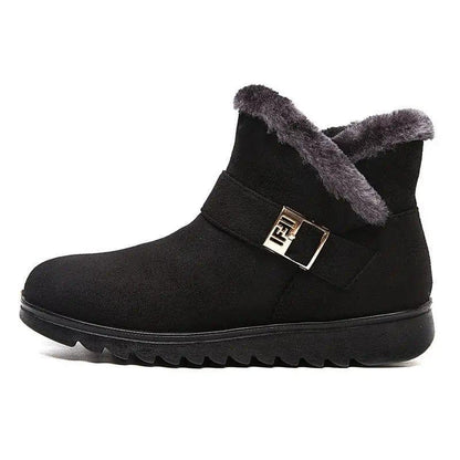 Cheky - Winter Boots Women Warm Plush Snow Boots Zipper Comfort Flats Shoes